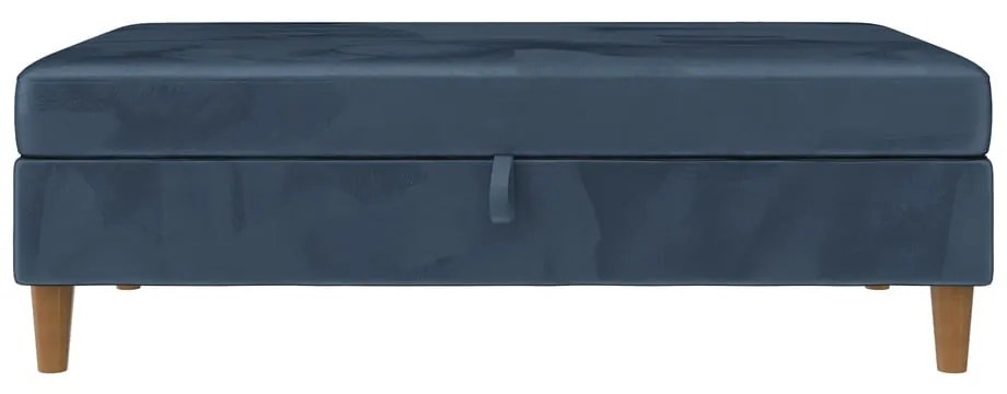 Poggiapiedi in velluto blu Lilly - Støraa