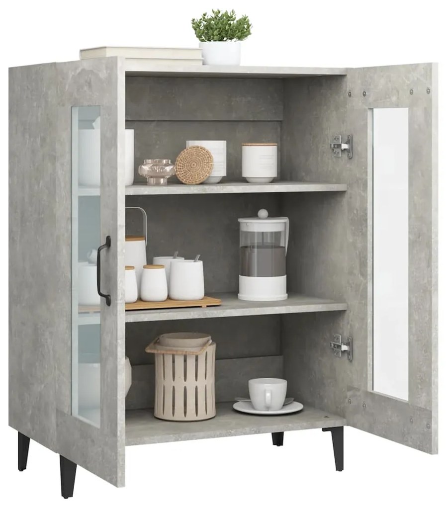 Credenza grigio cemento 69,5x34x90 cm in legno multistrato