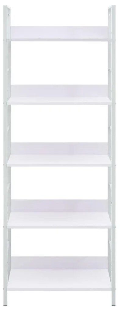 Scaffale libri 5 ripiani bianco 60x27,6x158,5 legno multistrato
