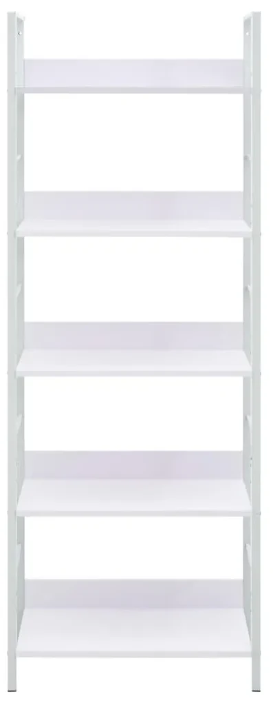 Scaffale libri 5 ripiani bianco 60x27,6x158,5 legno multistrato