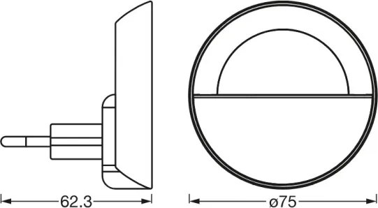 Osram - Lampada notturna LED dimmerabile LUNETTA LED/0,65W/230V