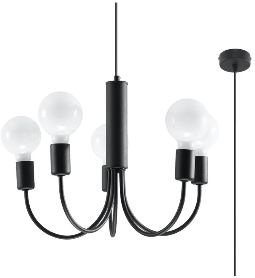 Apparecchio a sospensione nero ø 45 cm Karim - Sollux