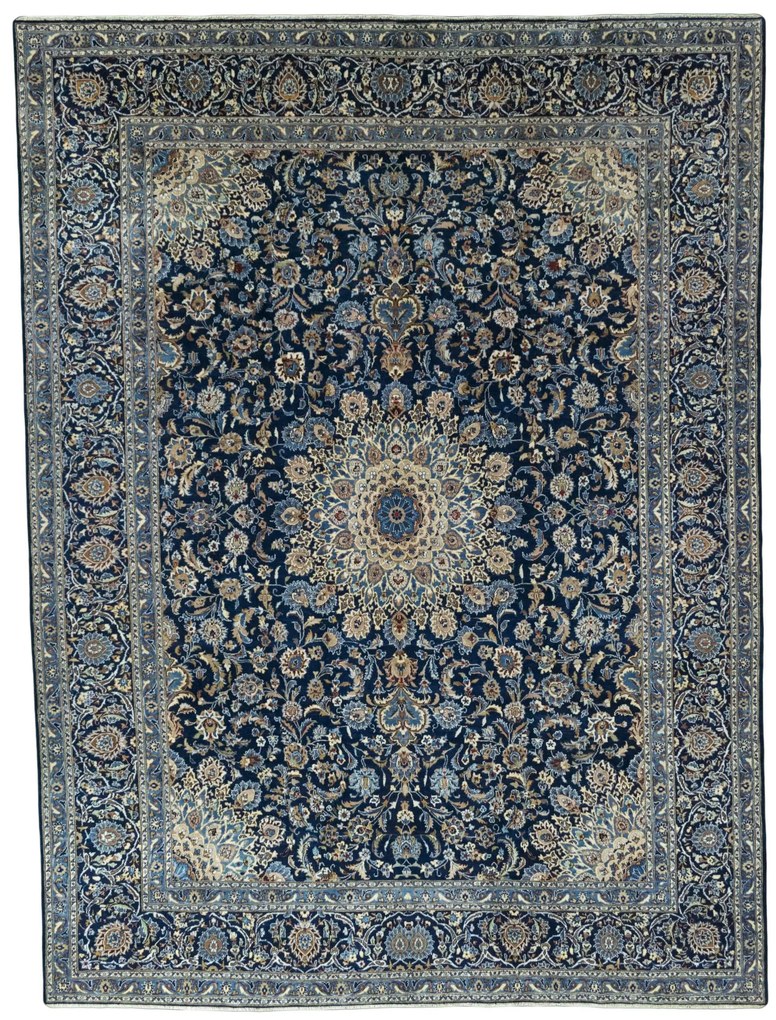 Kashan Tappeto persiano 310x410 Blu (Iran) Annodato A Mano