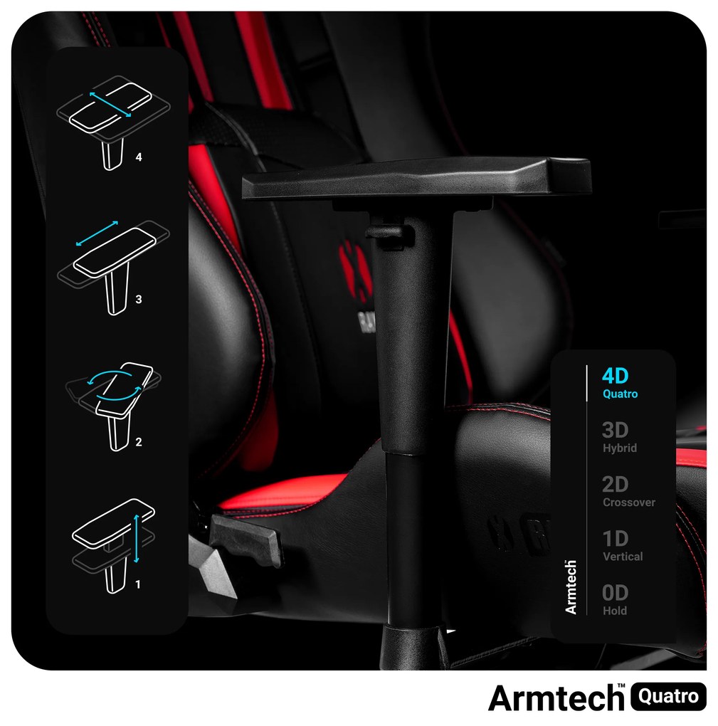 Sedia da gaming Diablo X-Ray King Size: nero-rosso
