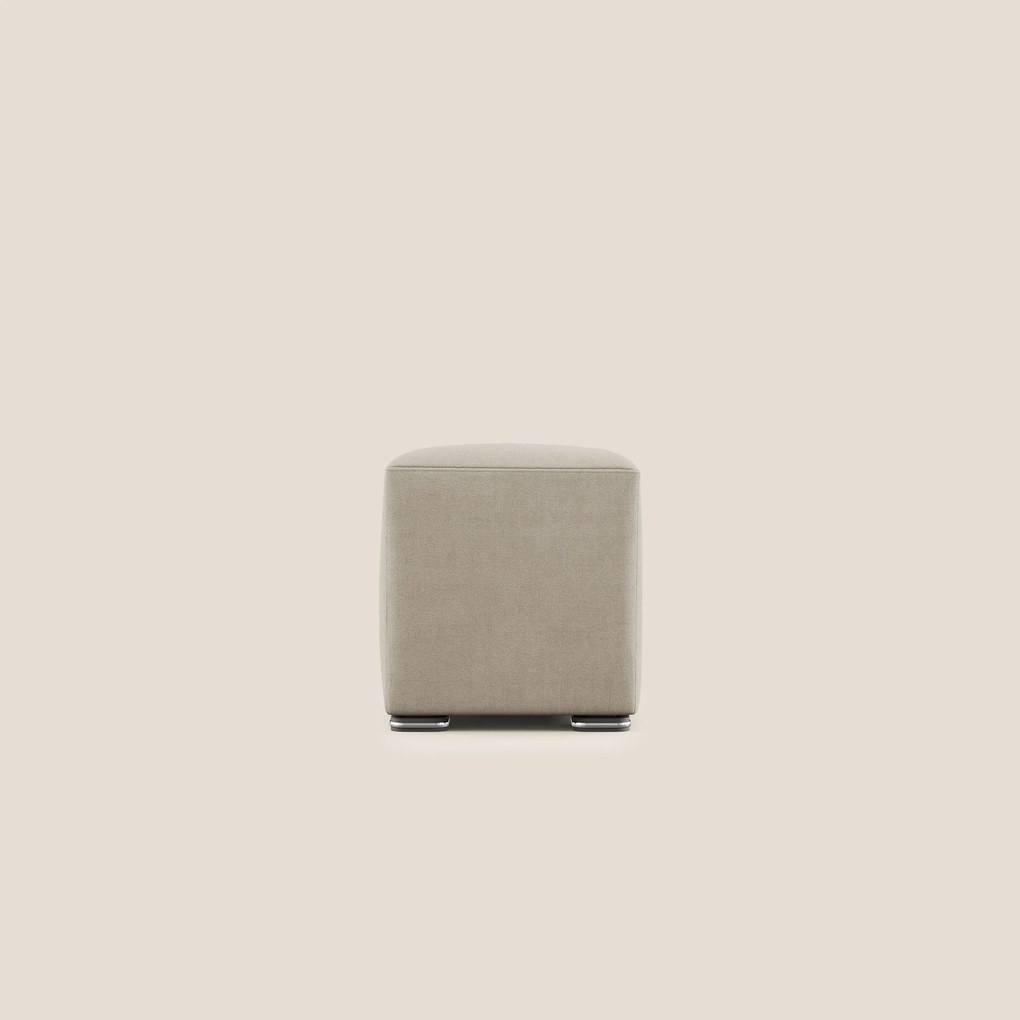 Cube pouf in tessuto morbido impermeabile T02 beige