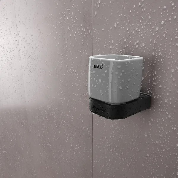 NIMCO NKC set-31K-T-90-Distributore di sapone, portaspazzolino e gancio a muro NIKAU