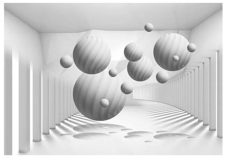 Fotomurale  Balls in White  Colore Grigio, Dimensioni e Misure 350x245