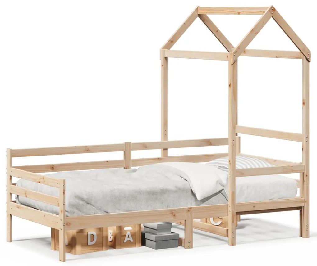 Dormeuse Con Tetto 90x200 Cm İn Legno Massello Di Pino /