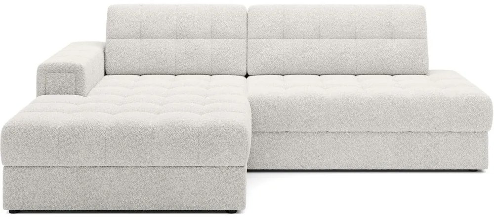 Divano angolare color crema allungabile (con penisola a sinistra/con chaise lounge) con rivestimento in bouclé Blezalt – ELTAP