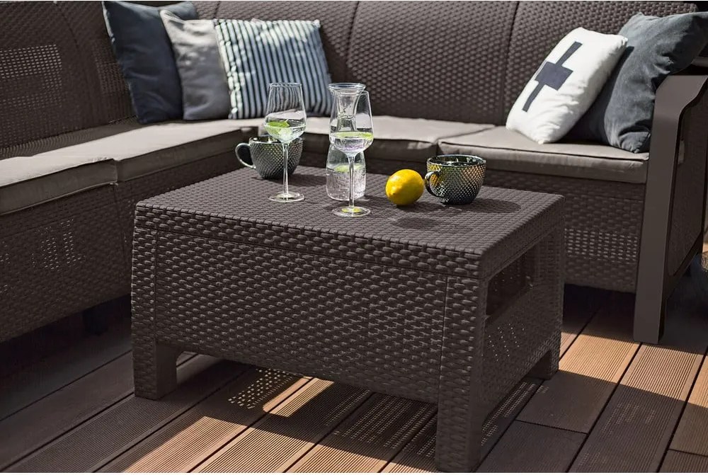 Tavolo da giardino in rattan 57x77 cm Corfu - Keter
