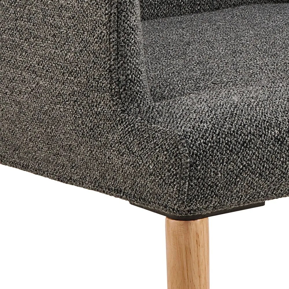 Sedia da pranzo grigia in imbottito con braccioli Zoe – Actona