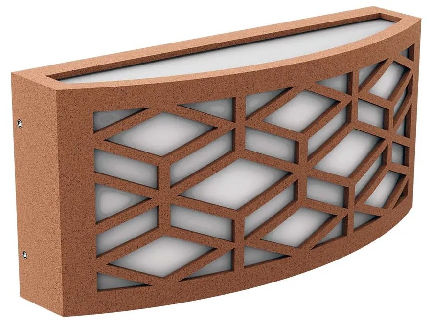 Applique Slim per Esterni con Griglia decorativa IP65 - E27 Corten