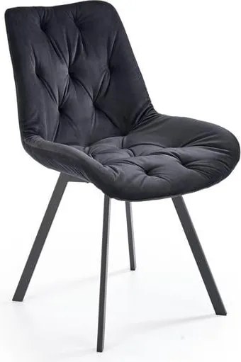 K519 sedia in velluto nero vellutato