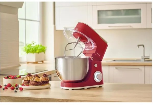 Sencor - Robot da cucina con ciotola in acciaio inox 1300W/230V rosso