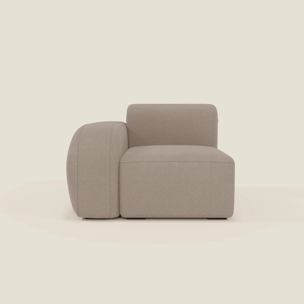BonBon modulo terminale 105 cm sinistro o destro - tessuto smacchiabile T23 tortora