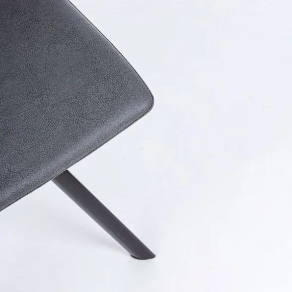 Sedie Da Interno Imbottite In Ecopelle Gambe Nere Alva Pu Grigio Bizzotto - 4 Pz