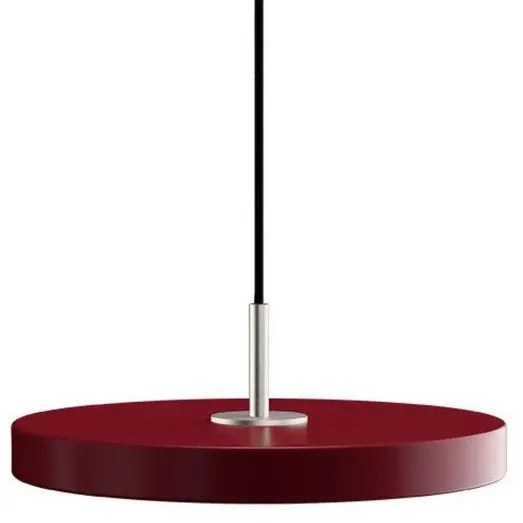 Asteria Mini Lampada a Sospensione Rosso Rubino/Top Acciaio - UMAGE