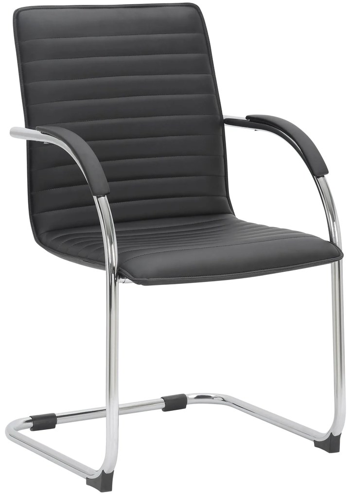 Sedia Oscillante Tira İn Ecopelle Con Struttura Metallica / Schwarz/schwarz