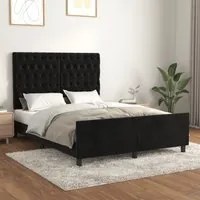 Giroletto con Testiera Nero 140x190 cm in Vellutocod mxl 97991