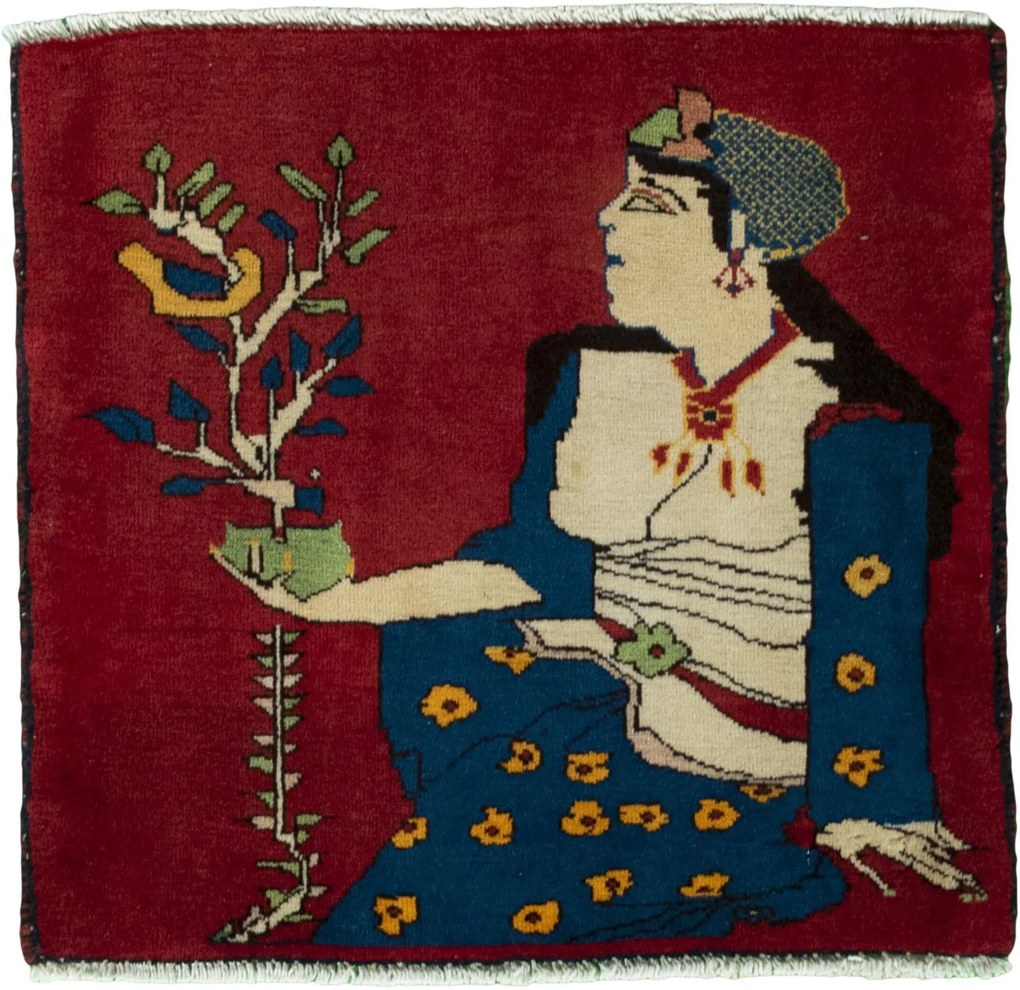 Shiraz Tappeto persiano 60x60 Rosso (Iran) Annodato A Mano