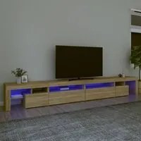 Mobile Porta TV con Luci LED Rovere Sonoma 290x36,5x40 cm 3152804