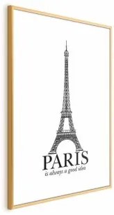 Poster - Paris Is Always a Good Idea Cornice d'oro con margine 21x30