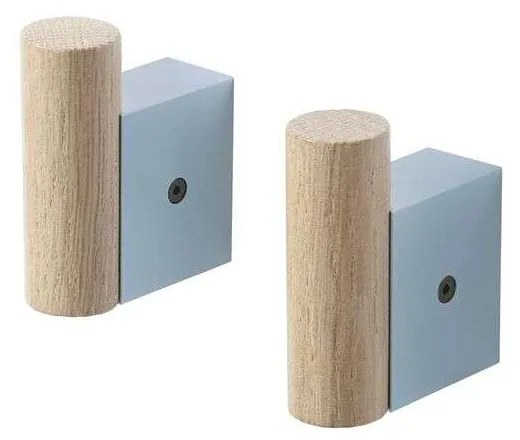 Muuto - Attach Coat Hook Set of 2 Oak/Pale Blue Muuto