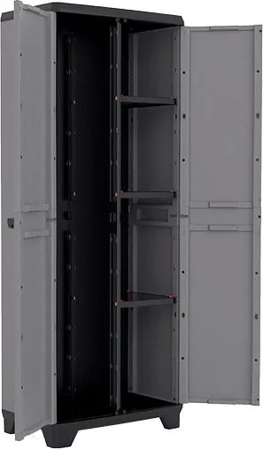 Armadio Portascope da Esterno 3 Ripiani 68x39x173H cm in Plastica Keter Stilo Grigio...