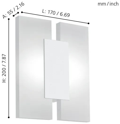 Eglo 96042 - Applique a LED METRASS 2 2xLED/4,5W/230V
