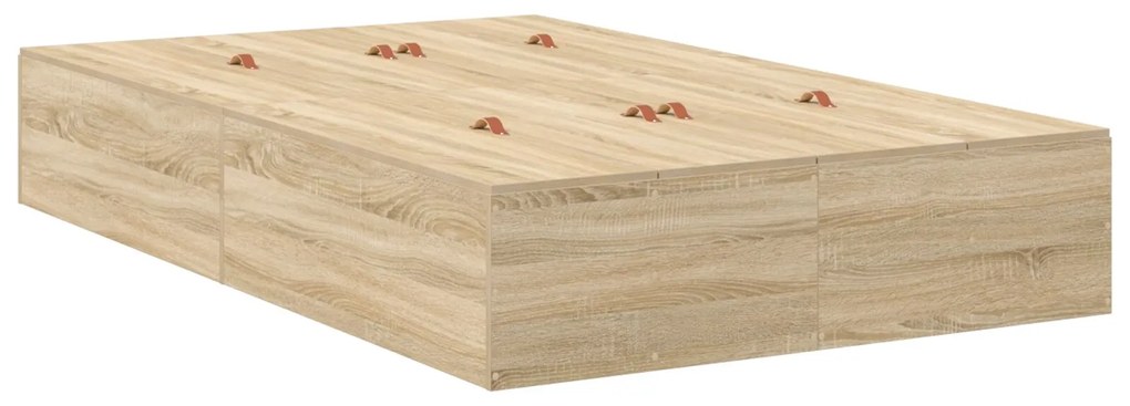 Struttura letto con contenitore in rovere sonoma 120x200 cm