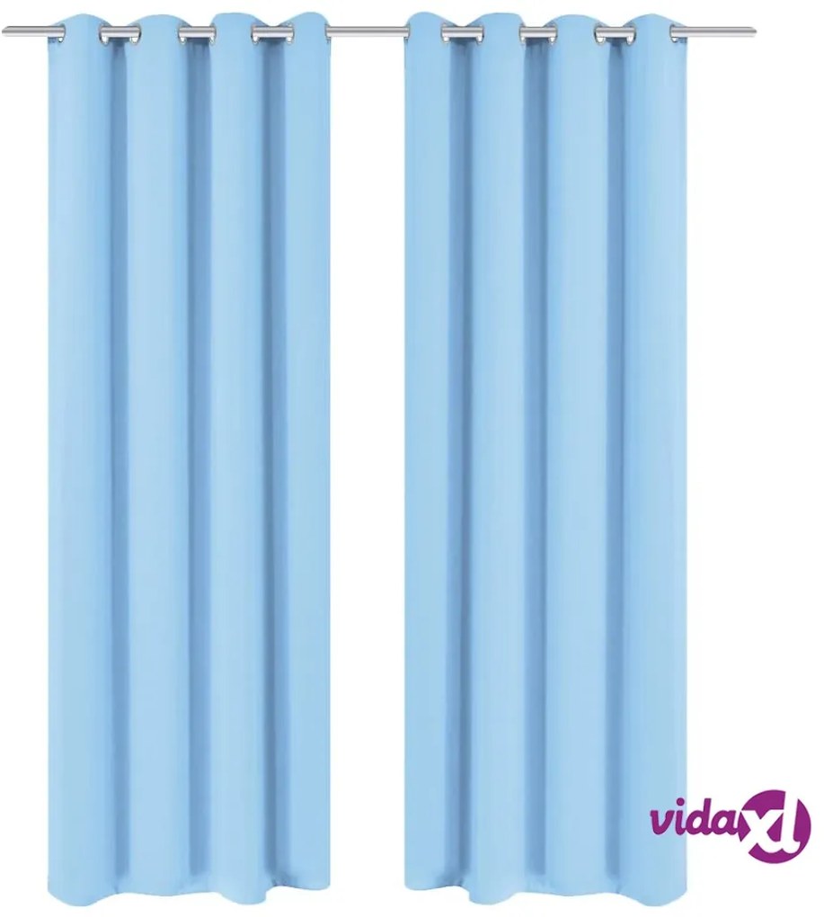 vidaXL 2 Pz Tende Oscuranti Occhielli in Metallo 135x175 cm Turchese