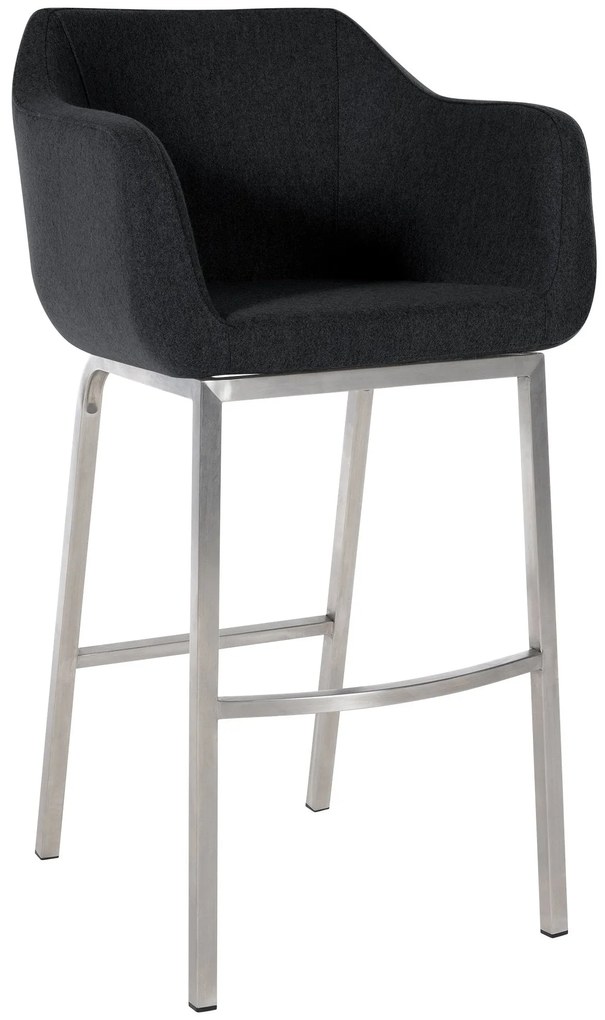 Sgabello Monea Filz Con Struttura A Quattro Piedi / Anthrazit / Edelstahl