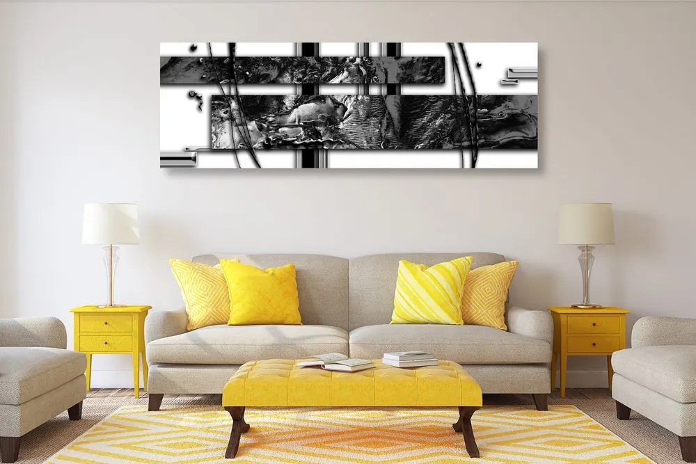 Quadro su tela – Astrazione di lusso in bianco e nero