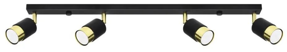 Sollux SL.1072 - Faretto NERO 4xGU10/40W/230V nero/oro