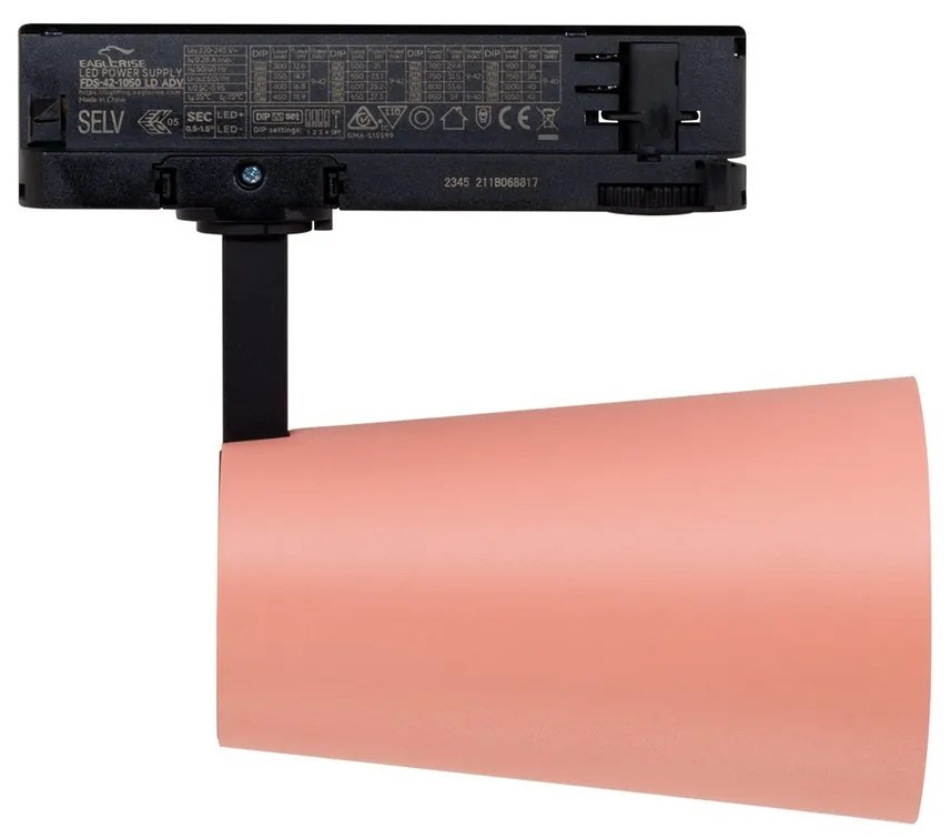 Faro LED 40W Trifase Rosa CRI92 Bianco Variabile 38° - Bridgelux LED Colore Bianco Variabile CCT