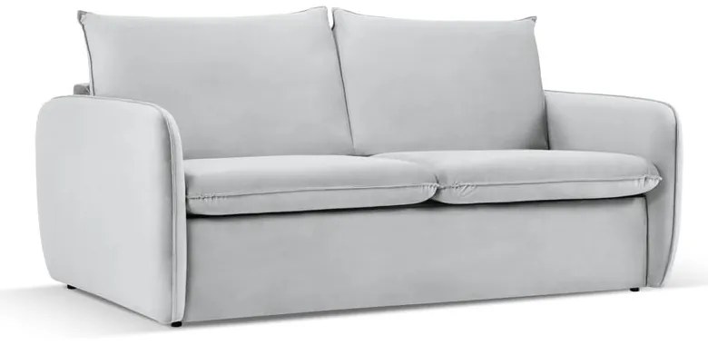 Divano letto in velluto grigio chiaro 194 cm Vienna - Cosmopolitan Design