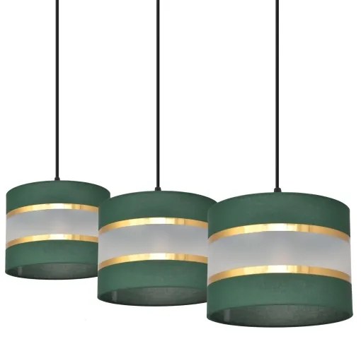 Lampadario a sospensione con filo HELEN 3xE27/15W/230V verde/oro
