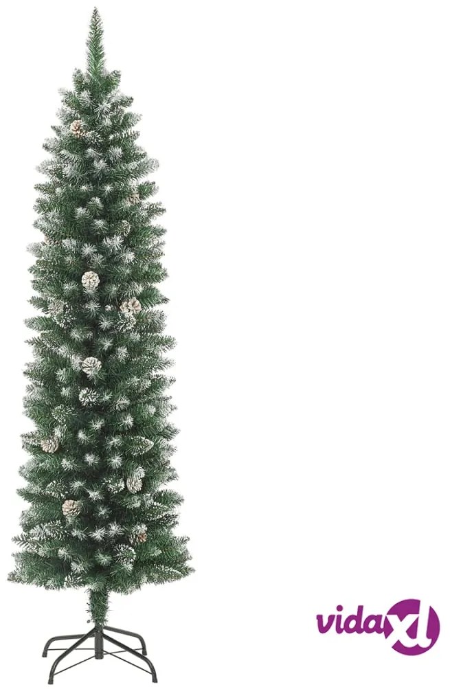 vidaXL Albero di Natale Artificiale Sottile con Base 120 cm PVC