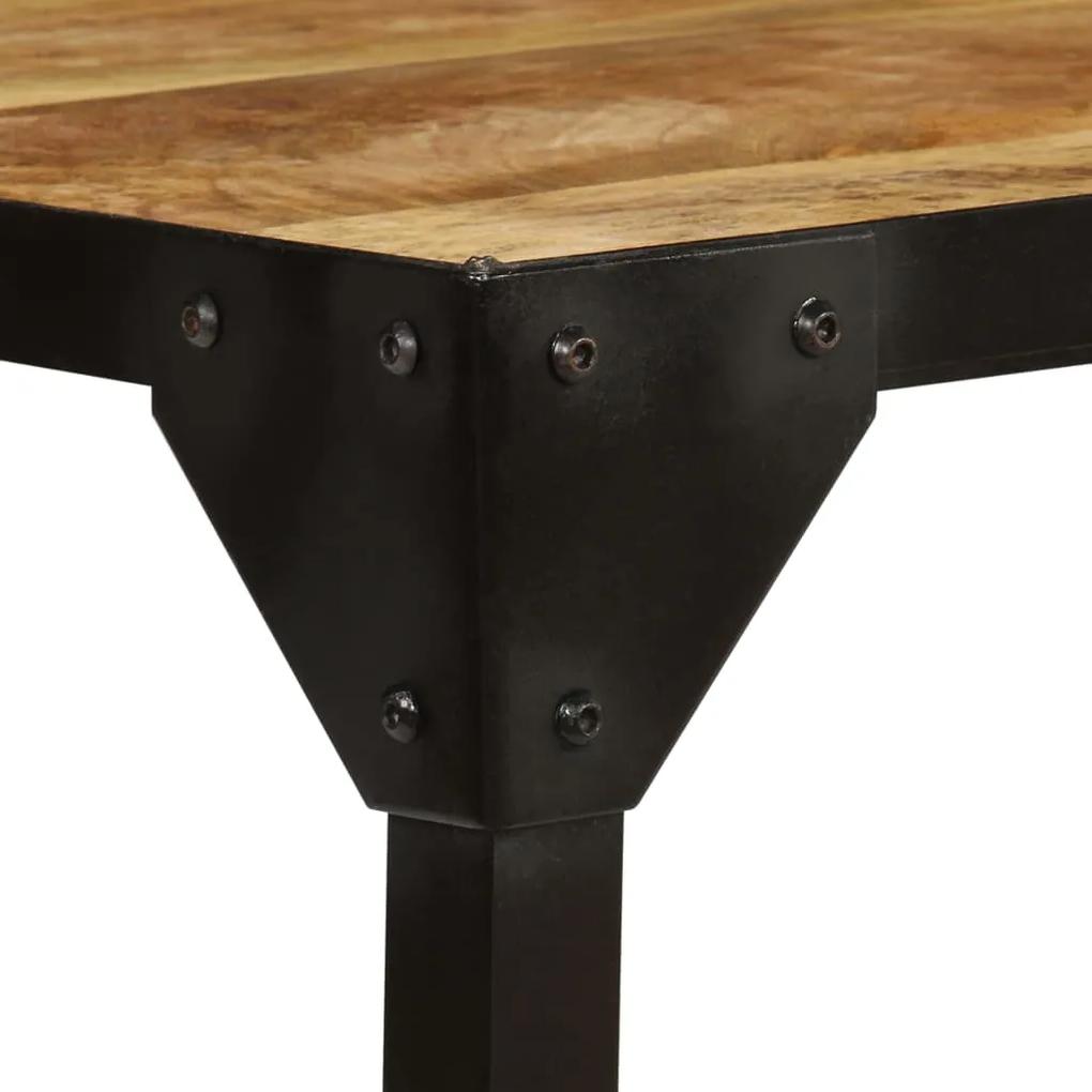 Tavolino da caffè in legno massello di mango e acciaio 110 cm