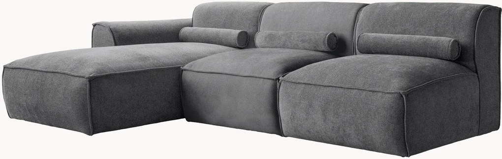 Divano angolare componibile 3 posti in ciniglia Flex Felix