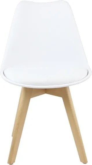 Sedia Nordica Con Gambe In Legno Bianca E Cuscino Design Moderno
