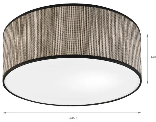 Plafoniera SIRJA 2xE27/15W/230V, diametro 35 cm, marrone