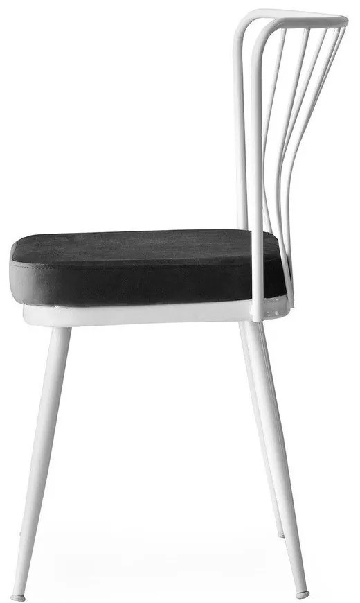 Set di 2 sedie da pranzo in metallo bianco-nero Yildiz - Kalune Design