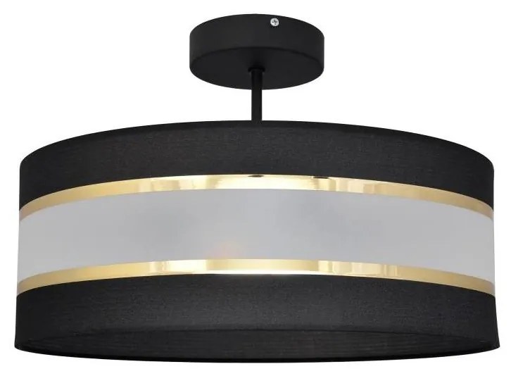 Lampadario a sospensione con supporto rigido HELEN 3xE27/15W/230V nero/oro