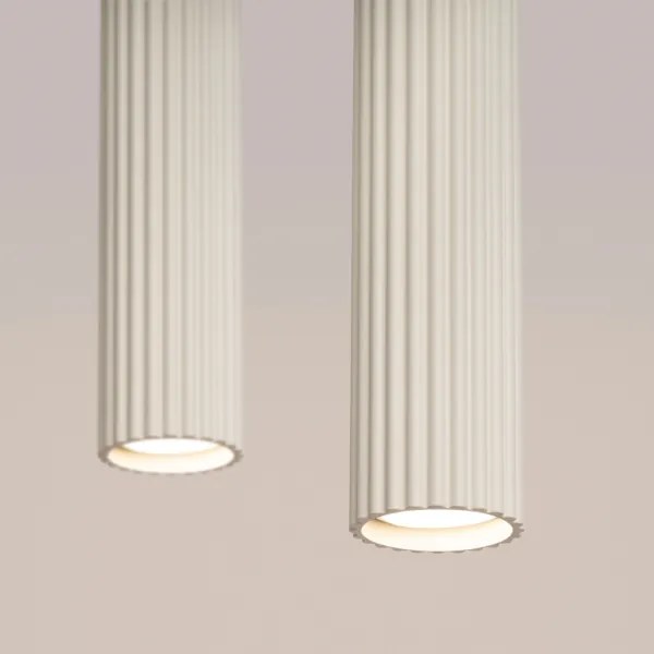 Sollux SL.1593 - Lampadario a sospensione con filo KARBON 2xGU10/10W/230V color crema