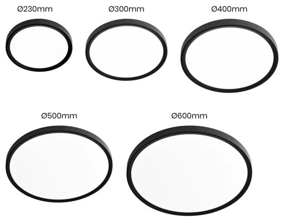 Plafoniera LED MAQ 18W 230V 3000/4000/6500K IP40 nera