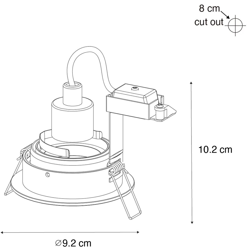 Faretto da incasso rotondo bronzo scuro orientabile e inclinabile - Chuck