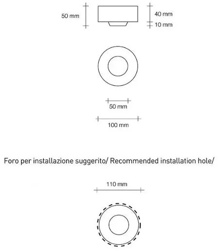 LELANTO Incasso Orientabile 1 Luce Nero Sforzin Lampade in gesso