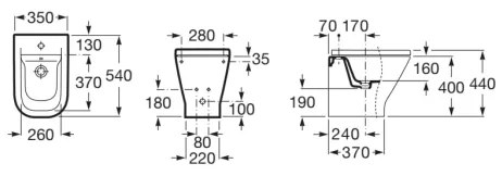 Roca A357477000 - Bidet a pavimento GAP in ceramica/bianco
