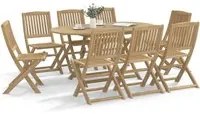 Sedie da Giardino Pieghevoli 8 pz Legno Massello di Acacia 3214233